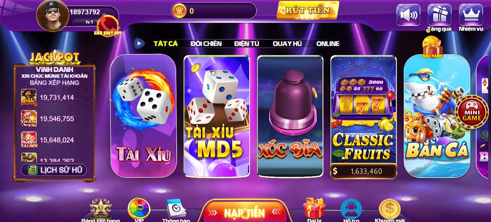 Những siêu phẩm game ấn tượng có mặt tại cổng game 68 game bài